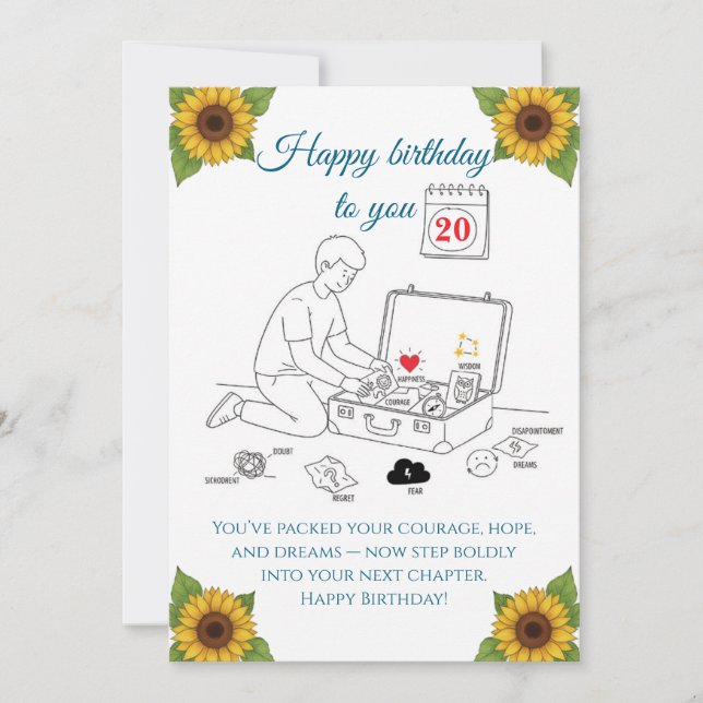 Packing for the next chapter,Birthday Card (Front)