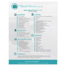 Packing List: International Travel (1 Adult)