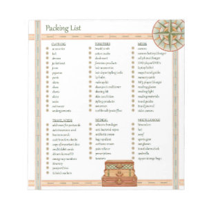 Packing List Notepad
