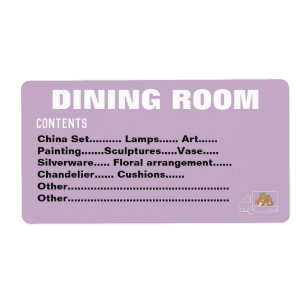 Packing Moving Organising Labels - Dining Room