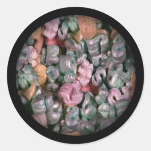 Packing Peanuts Novelty Classic Round Sticker