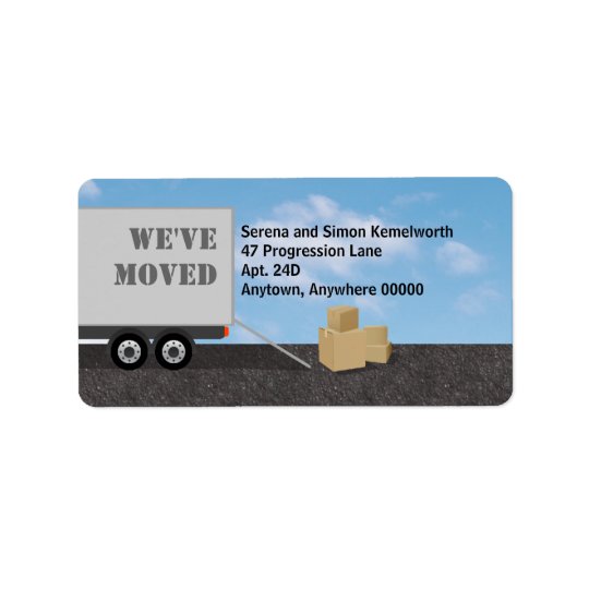 Packing Up Moving Announcement Address Label