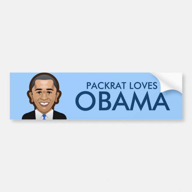 PackRat Loves Obama Bumper Sticker (Front)