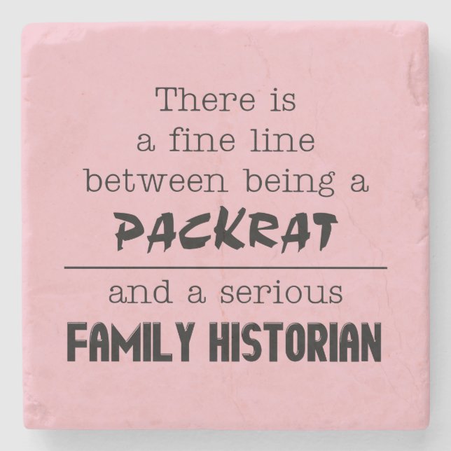 Packrat vs. Family Historian Coasters (Front)