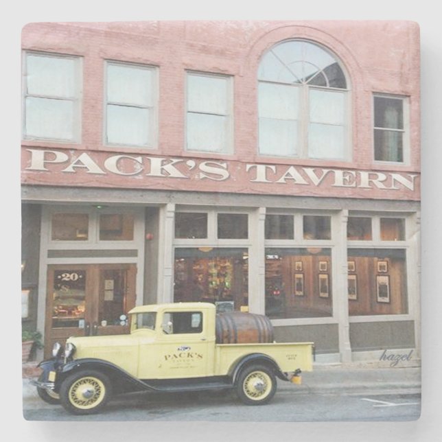 Pack's Tavern, Asheville, Pack's Tavern Stone Coaster (Front)