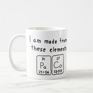 Paco periodic table name mug