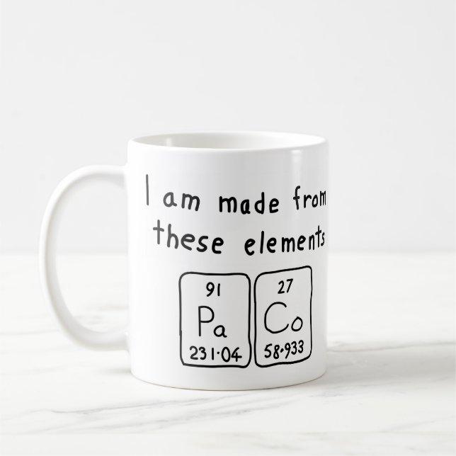 Paco periodic table name mug (Left)