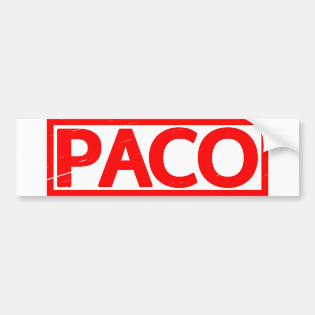 Paco Stamp Bumper Sticker (Front)