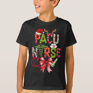Pacu Nurse Christmas Cute Coquette Christmas Bow X T-Shirt
