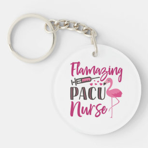PACU Nurse Flamingo Nurse's Week Appreciation Gift Key Ring