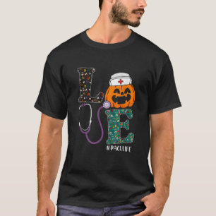 PACU Nurse Halloween Scary Pumpkin Love Nurse Life T-Shirt