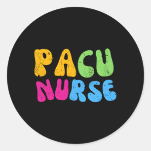 Pacu Nurse Work School Team Squad Classic Round Sticker