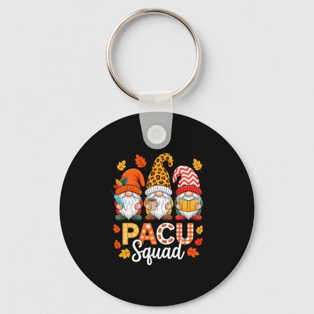 Pacu Squad Gnome Nurse Leopard Thanksgiving Stetho Key Ring (Front)