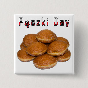 Paczki Day 15 Cm Square Badge