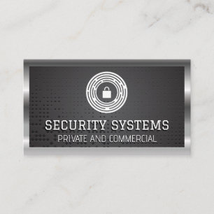 Pad Lock Logo   Metal Border Mesh Business Card