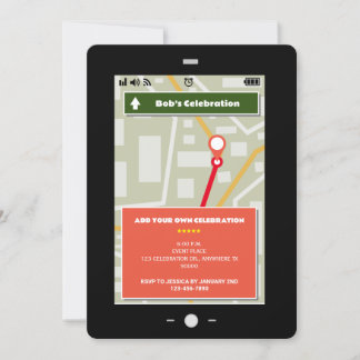 Pad Screen Map Theme for Every Celebration Invitation