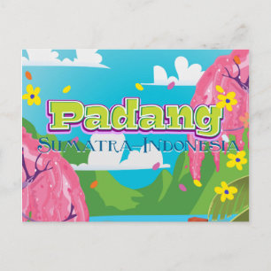 Padang indonesia travel poster postcard