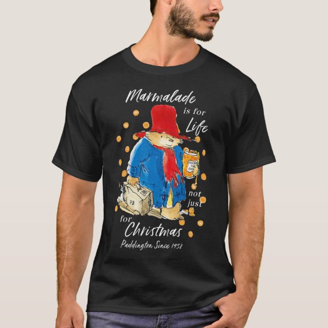 Paddington Bear Xmas Marmalade For Life Cute Merry T-Shirt (Front)