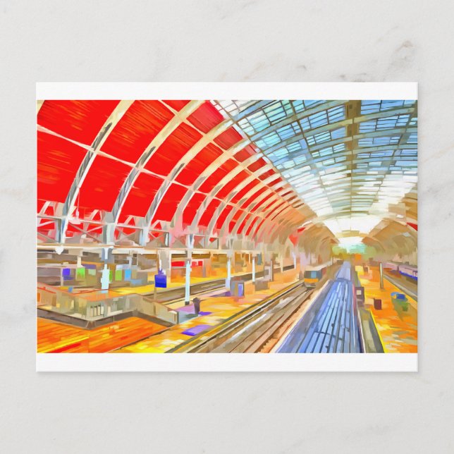 Paddington Station London Pop Art Postcard (Front)