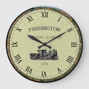 Paddington ~ Steam Engine ~ London England ~ 1879 Large Clock