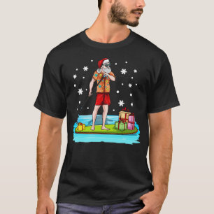 Paddle Board Santa Christmas In July Water Sports T-Shirt