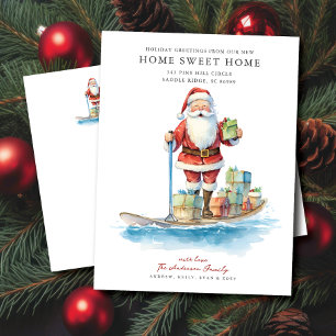 Paddle Board Santa Christmas Moving Announcement