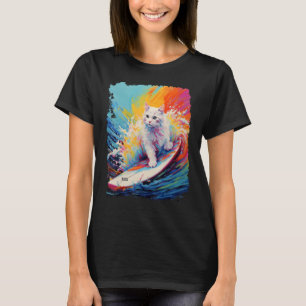 Paddle Board White Cat T-Shirt