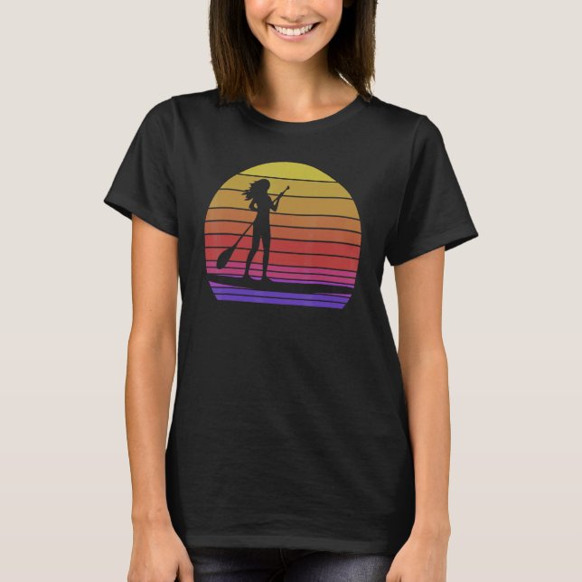 Paddle Boarding Retro  Women Paddle Boarding Love  T-Shirt (Front)