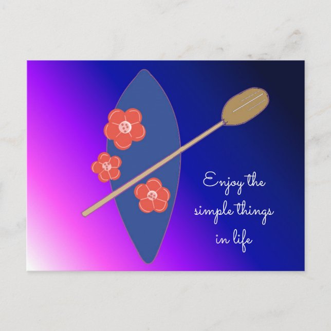 Paddle Boarding With Quote Postcard (Front)