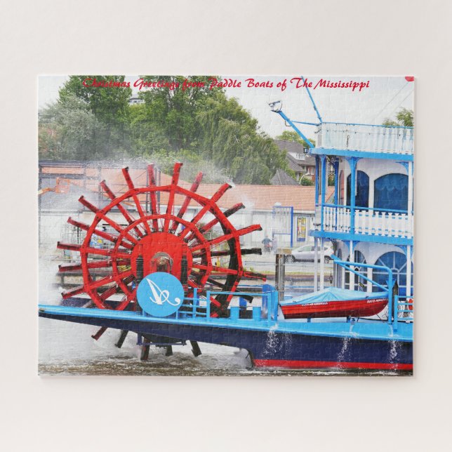 Paddle Boat Mississippi.Christmas Greetings Jigsaw Puzzle (Horizontal)