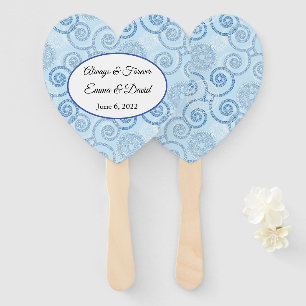 Paddle Fan-Blue Pearls Hand Fan
