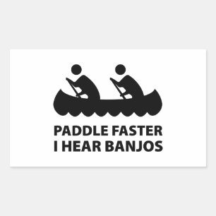 Paddle Faster I Hear Banjos Rectangular Sticker