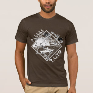 Paddle Faster Skeleton Canoe 2 T-Shirt