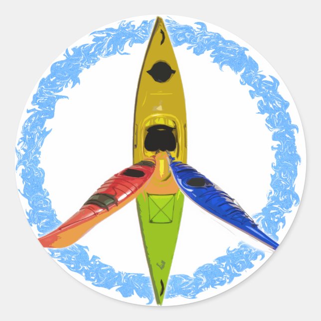 PADDLE FOR PEACE CLASSIC ROUND STICKER (Front)