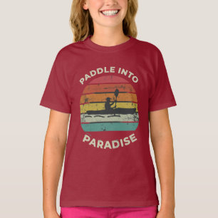 "Paddle into Paradise." in multi-colour: T-Shirt