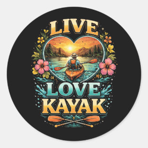 Paddle Into the Sunset Classic Round Sticker