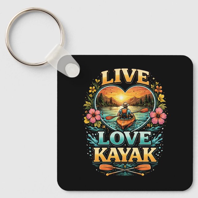 Paddle Into the Sunset Key Ring (Front)