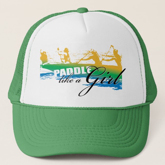 Paddle Like a Girl (green) Trucker Hat (Front)