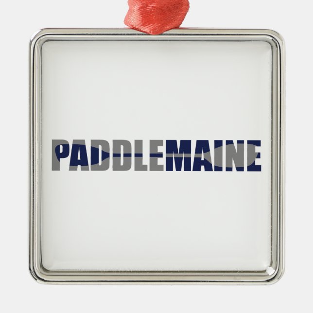 Paddle Maine Kayaking Metal Tree Decoration (Front)
