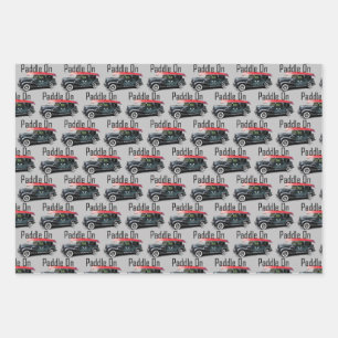 Paddle On Classic Car Design - Wrapping Paper Shee