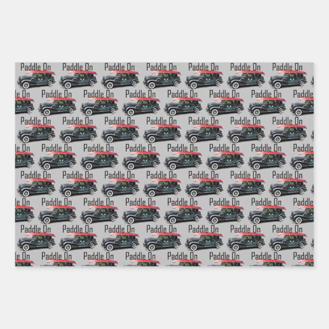 Paddle On Classic Car Design - Wrapping Paper Shee (Front)