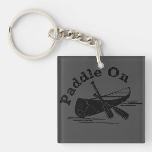 Paddle On Design - Square (double-sid Key Ring