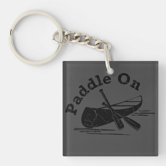 Paddle On Design - Square (double-sid Key Ring (Front)