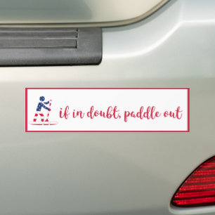 Paddle Out - American Flag Stand Up Paddle Boarder Bumper Sticker