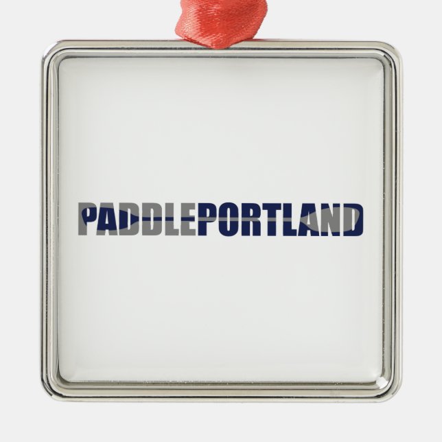 Paddle Portland Kayaking Metal Tree Decoration (Front)