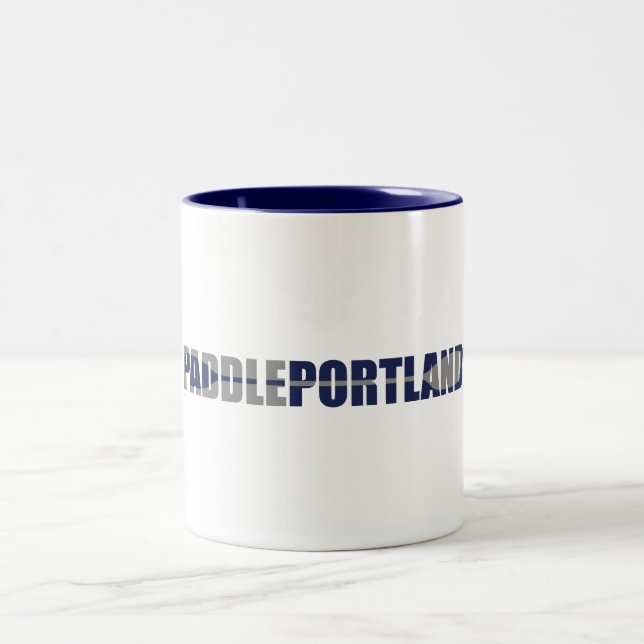 Paddle Portland Kayaking Two-Tone Coffee Mug (Center)