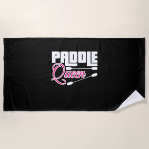 Paddle Queen Girl Kayak Beach Towel