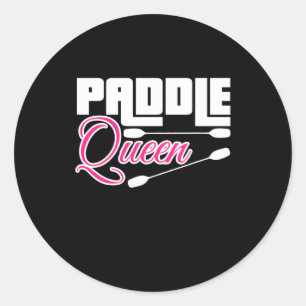 Paddle Queen Girl Kayak Classic Round Sticker