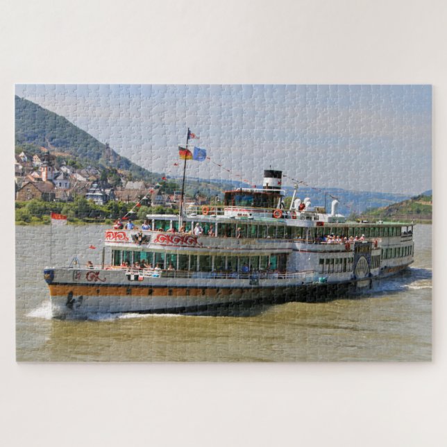 Paddle steamer, Goethe, Rhine River, Germany Jigsaw Puzzle (Horizontal)