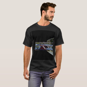 Paddle Steamer Popout Art, Mens Black T-shirt